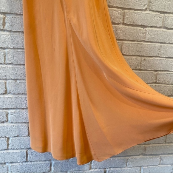 Tibi Open Back Bias Cut Sleeveless Silk Dress Apricot Orange S118SL1085 Size 0 - Picture 8 of 15